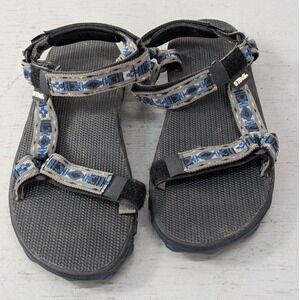 Teva Boys Hurricane XLT Sandals Size 3 Geometric Black Blue Sport Outdoor Hiking